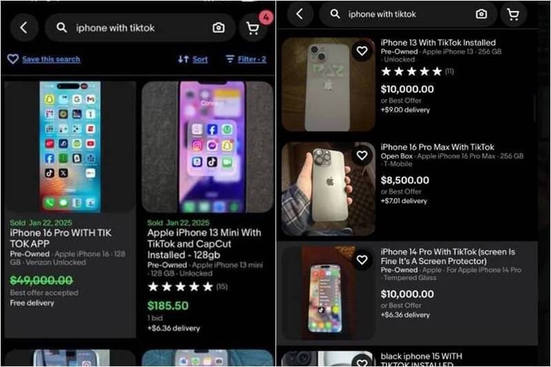 拍賣網站上出現裝有TikTok的手機，叫價不菲。X@Kxngtroopa