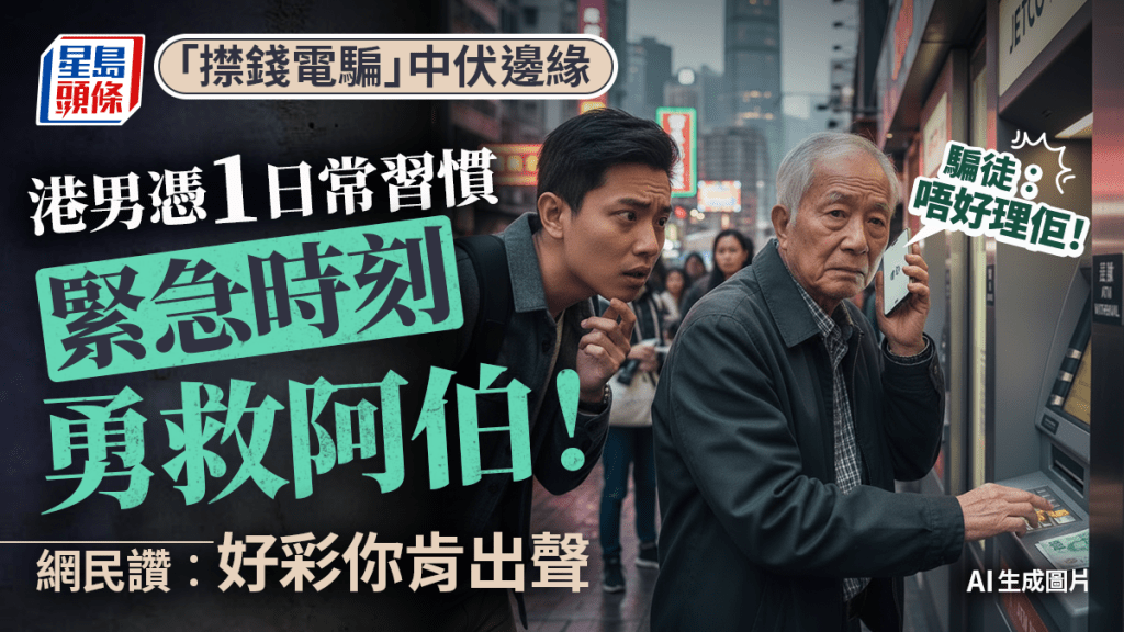 港人排ATM聽阿伯講電話起疑!做1事成功阻截免陷電騙 網民讚:好彩你肯出聲