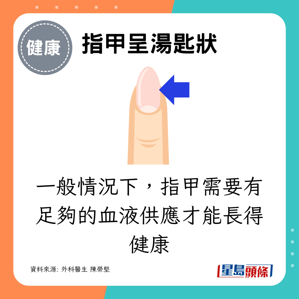 一般情況下,指甲需要有足夠的血液供應才能長得健康,