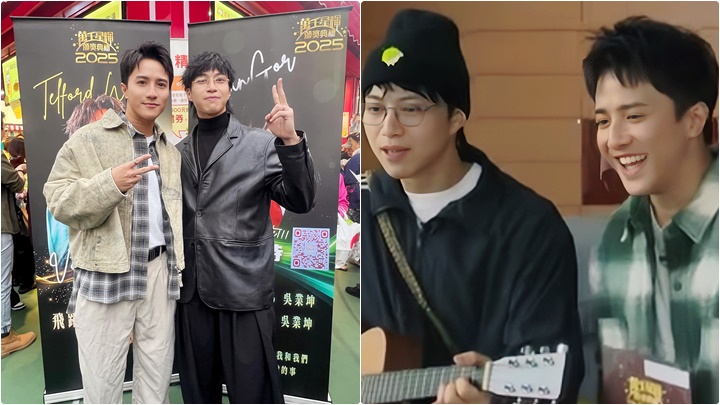 吳業坤、黃庭鋒趕場拉票衝刺  盼雙雙奪「飛躍進步男藝員」