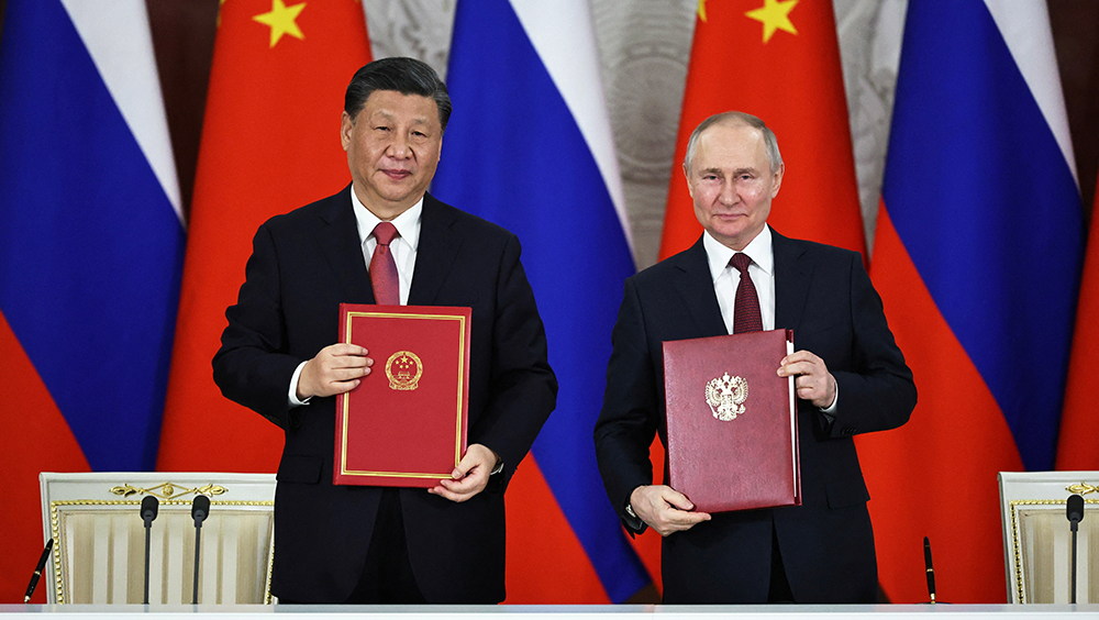 中俄雙方簽署深化新時代全面戰略協作夥伴關係，以及經濟合作的聯合聲明。路透社