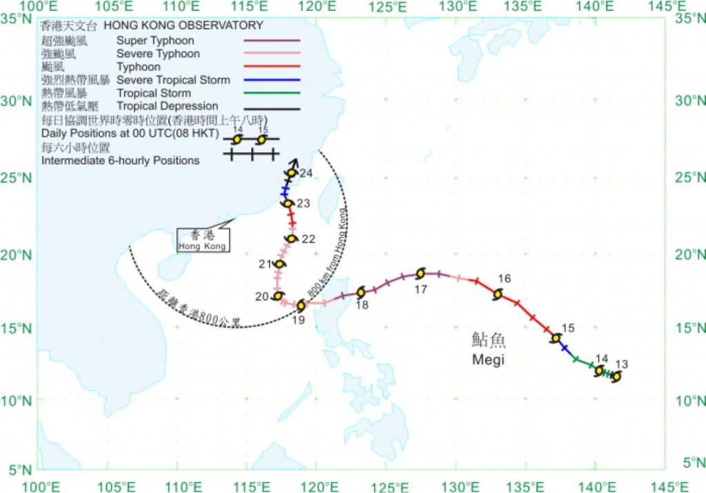 台风「鲇鱼」最后在福建登陆。天文台