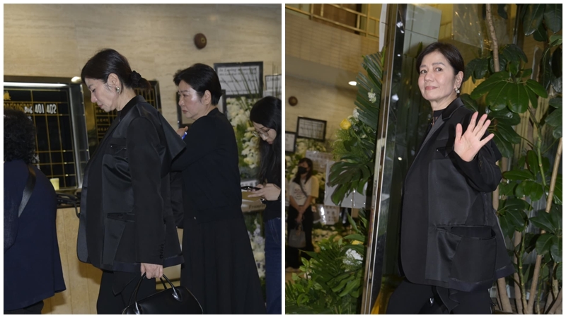 谷薇麗設靈丨半個電影圈向故友致哀 鍾楚紅全黑素服拭淚送別 施南生步履蹣跚需人攙扶仍到場