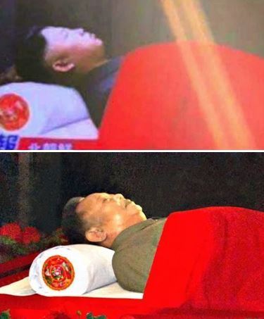 網傳金正恩棺材照。Twitter 圖片
