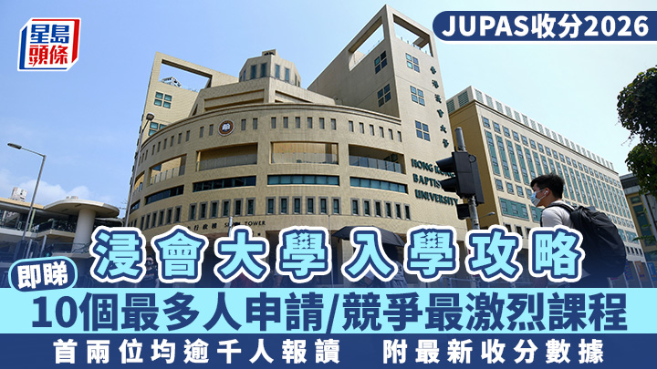 浸大入學攻略2026︱BU 10個最多人申請/競爭最激烈課程 首兩位均逾千人報讀 附最新收分