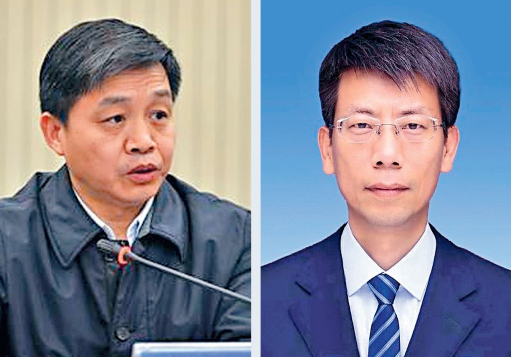 河南省濟源市委書記張戰偉（左）掌摑市政府秘書長翟偉棟（右）。