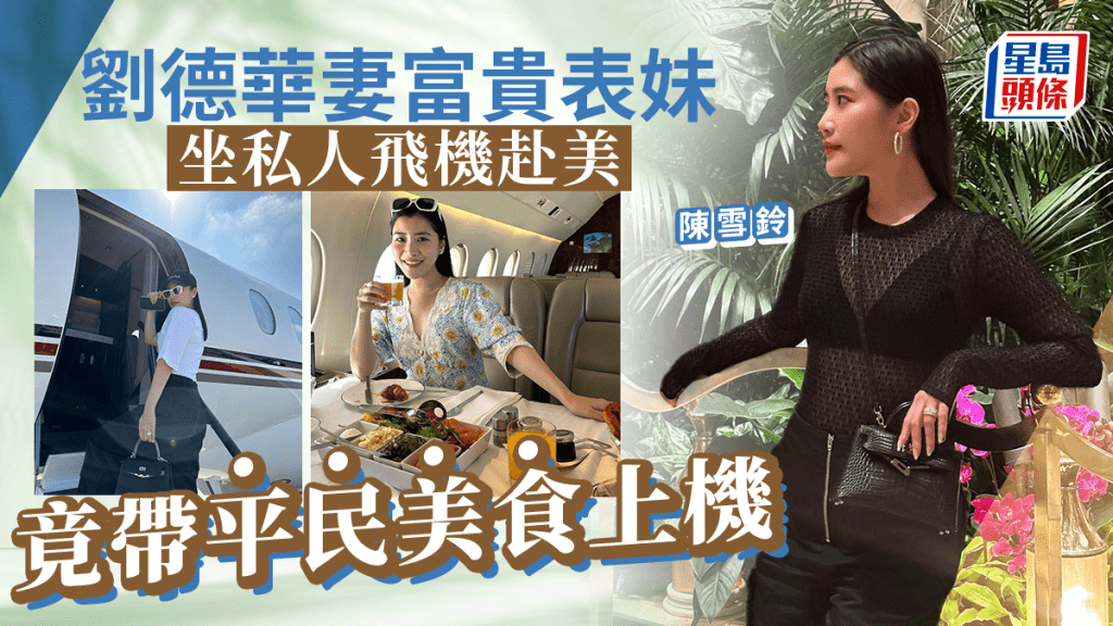 劉德華妻表妹陳雪鈴坐私人飛機追星 豪華機艙配外賣平民美食極大對比