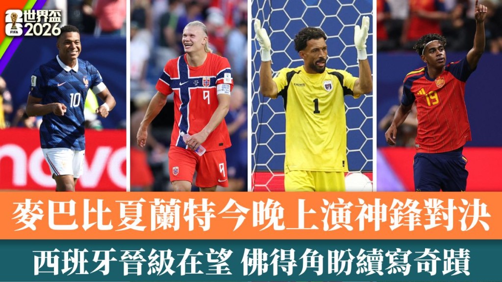 麥巴比夏蘭特今晚上演神鋒對決。