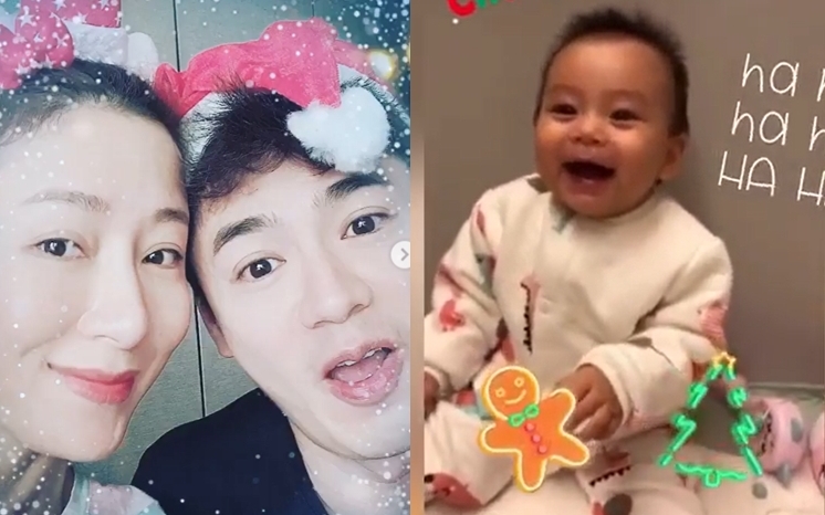 楊茜堯在社交網再上載女兒「小珍珠」的短片,小珍珠哈哈大笑,十分可愛,兩公婆睇見都開心。