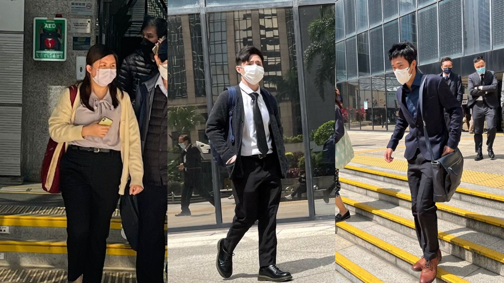其中3名被告。(左起:林阡晴、廖康良及易卓邦)