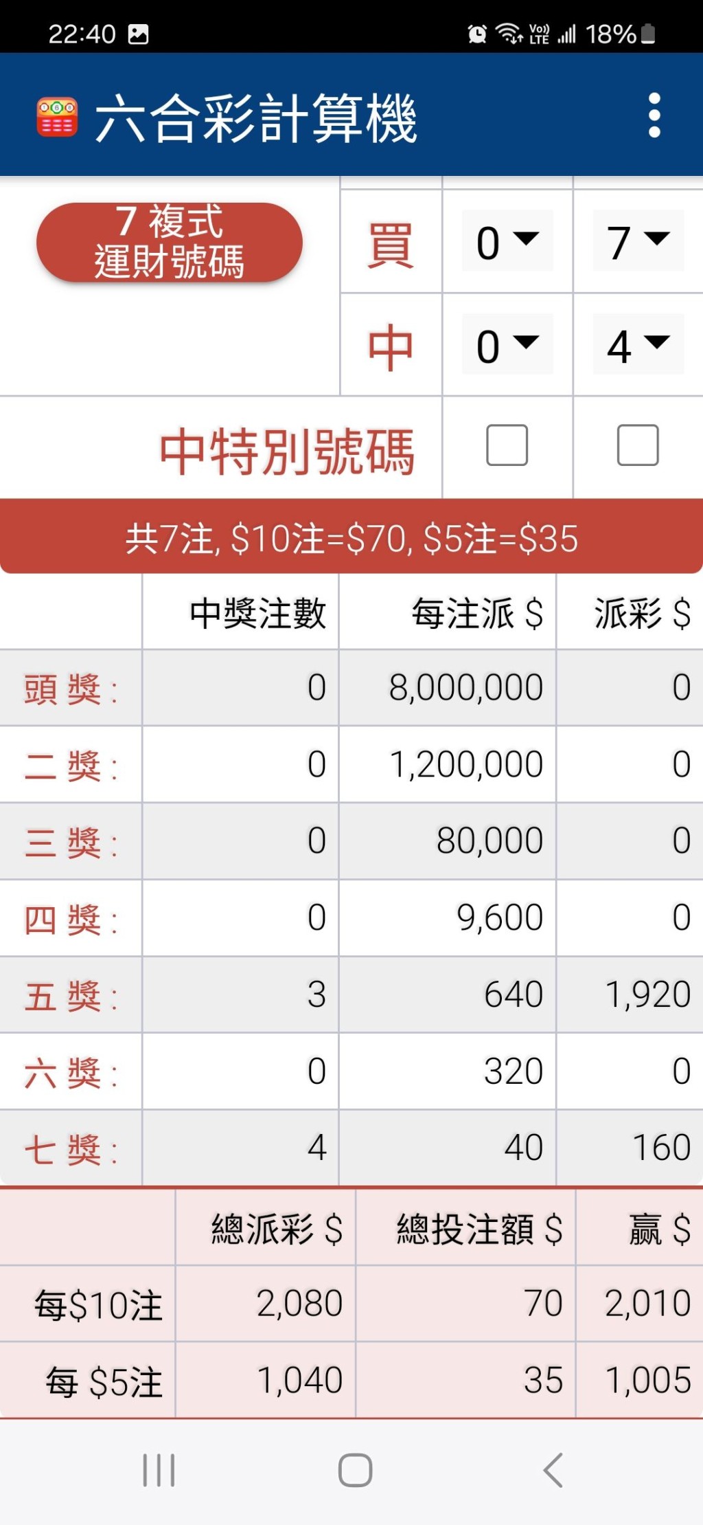 網民以「六合彩計算機」計出樓主的派彩。fb「齊齊研究六合彩！」截圖