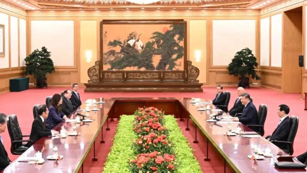 習近平今日會與鄭麗文見面。新華社