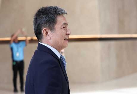 中國國際貿易談判代表兼副部長李成鋼現身參與談判。路透社 中國國際貿易談判代表兼副部長李成鋼現身參與談判。路透社