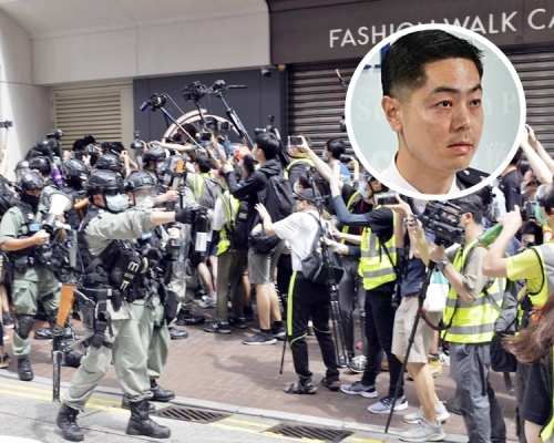 郭嘉銓指見許多報道只集中播放警方執法的片段,而少有鏡頭另一邊的暴力場面。資料圖片
