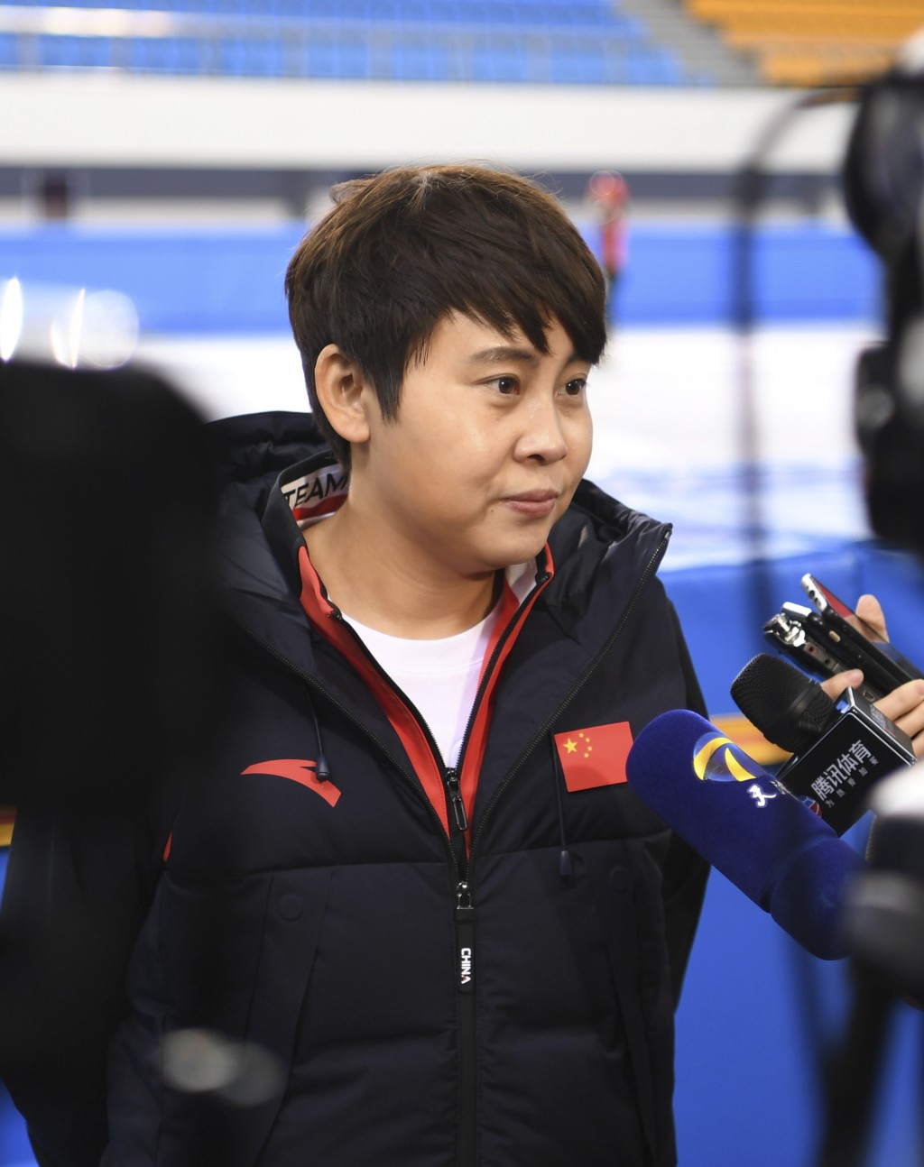 2019年6月13日，速度滑冰和短道速滑國家隊教練組組長王濛接受媒體採訪。新華社