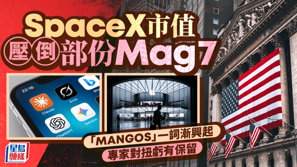 SpaceX市值壓倒部份Mag 7 「MANGOS」一詞漸興起 專家對扭虧有保留