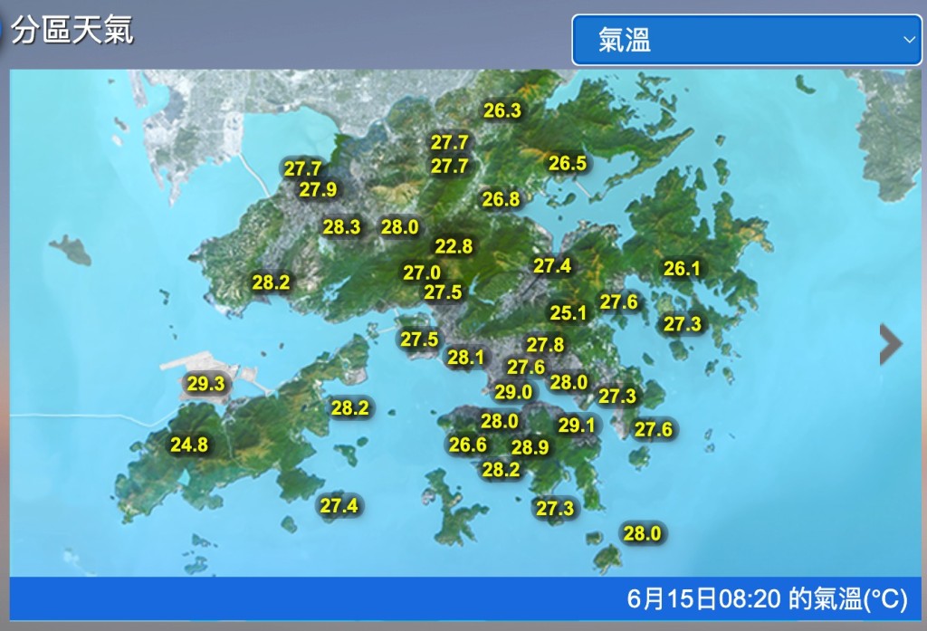 分區氣溫 分區氣溫
