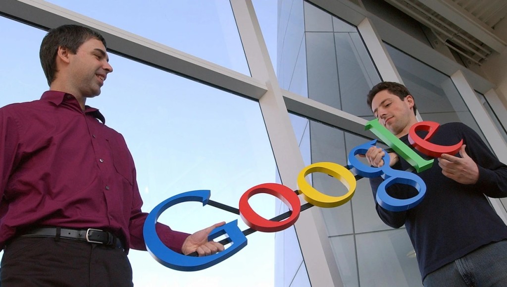 Google共同創辦人布林(右)與佩奇。美聯社