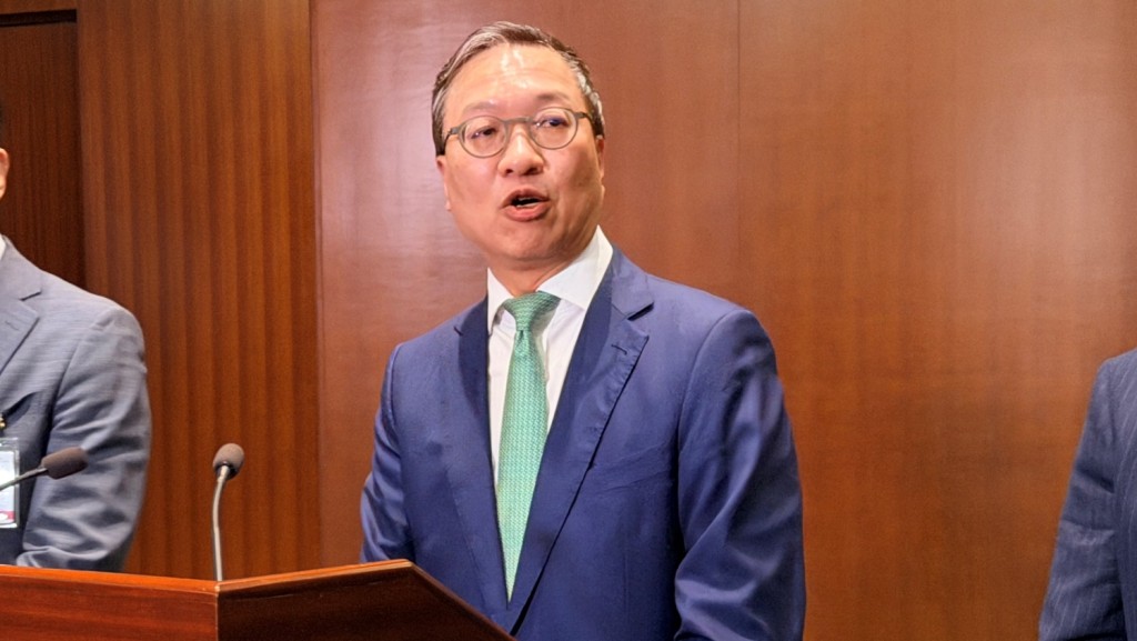 林定國於會後表示,交流會反映行政及立法之間有非常良性的互動。郭詠欣攝 林定國於會後表示,交流會反映行政及立法之間有非常良性的互動。郭詠欣攝