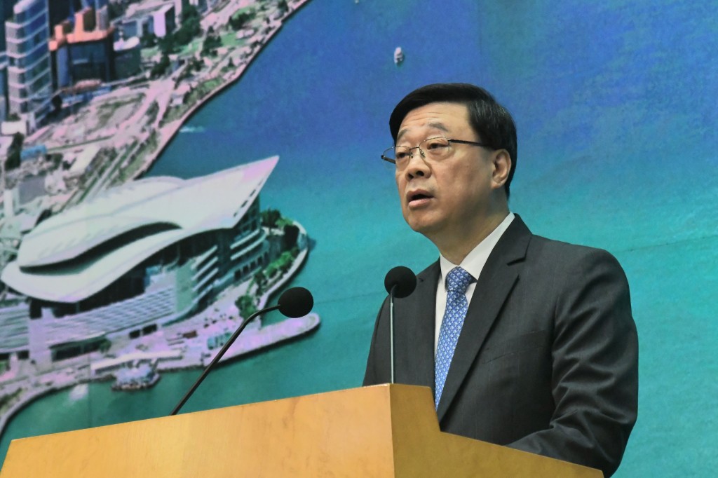 行政長官李家超行會前記者會。何健勇攝 行政長官李家超行會前記者會。何健勇攝