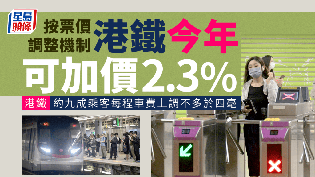 港鐵今年可加價2.3%。（資料圖片）