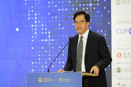 財政司副司長黃偉綸擔任主禮嘉賓，分享對香港新聞界的看法。梁譽東攝