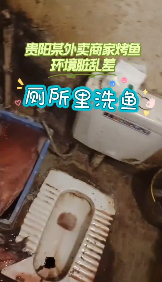 貴陽有五星好評外賣酵魚店，被揭發在廁所洗食材。