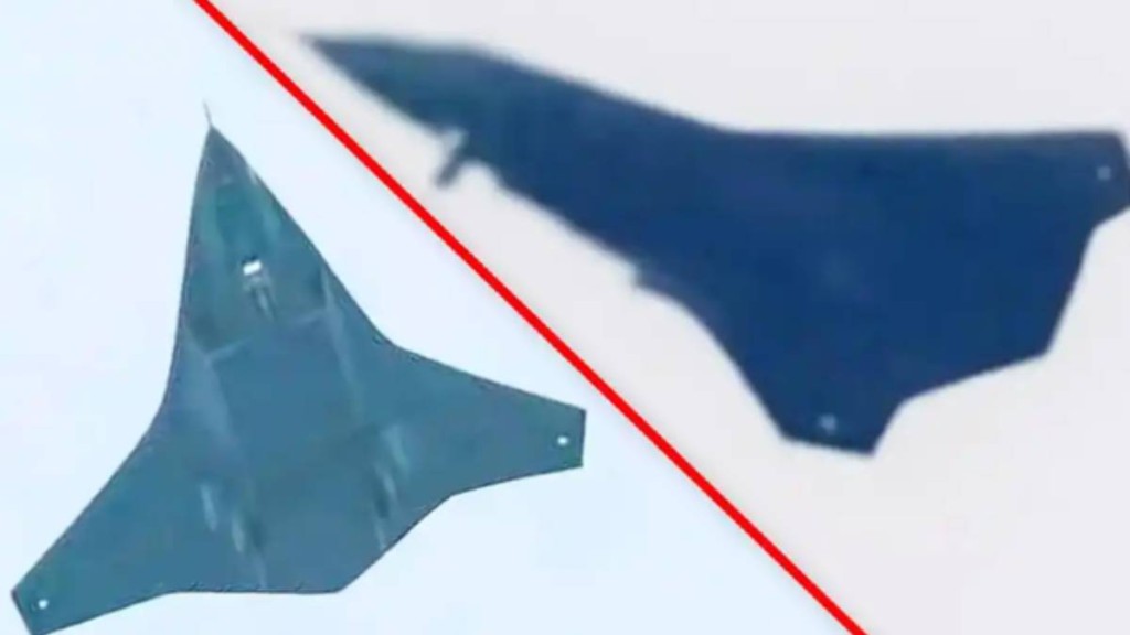 網上流傳解放軍第三款第六代先進戰機的試飛圖片。網圖 網上流傳解放軍第三款第六代先進戰機的試飛圖片。網圖