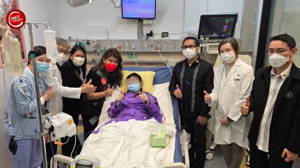 菲律賓參議員Imee R. Marcos到聯合醫院探望Rhodora。fb「Imee R. Marcos」圖片