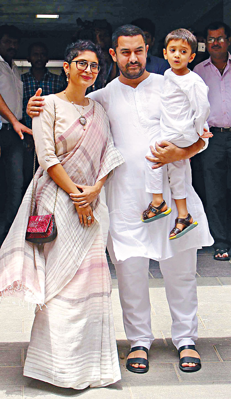 阿米爾汗前日宣布跟太太Kiran離婚，二人育有一名9歲兒子。