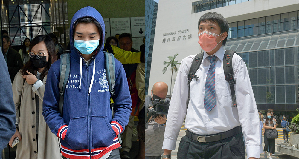 邱宏達（右）曾因營救曾志健而被捕，最終因非法集結被判監1年。（資料圖片）