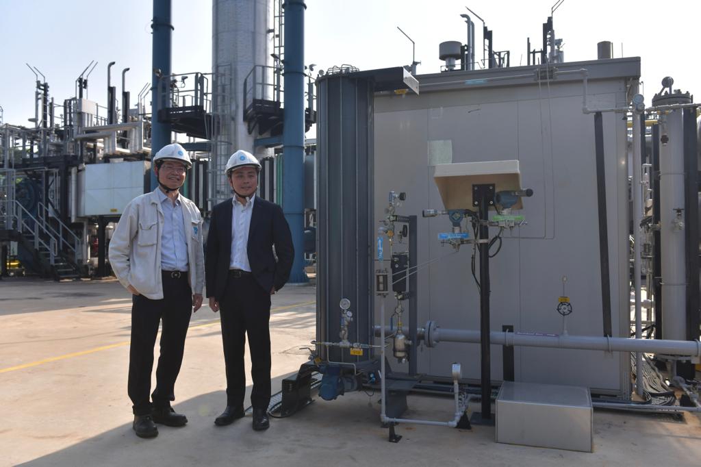 煤氣公司籌備於大埔煤氣廠設置全港首個煤氣管網抽取氫氣系統。陳極彰攝