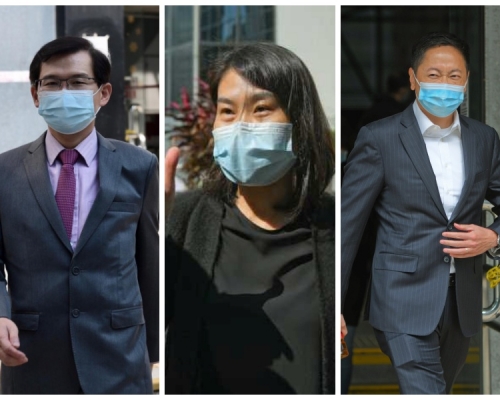 由左至右:曹貴子、陳麗兒及陳毅凱。