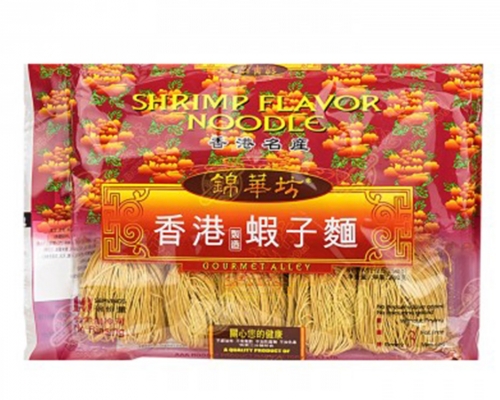 食安中心指錦華坊蝦子麵二氧化硫超標,且標籤資料不足。網圖