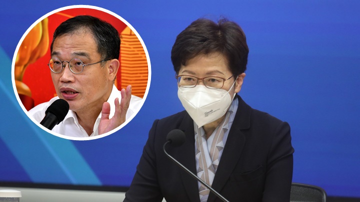 張志剛(小圖)撰文批評林鄭月娥抗疫工作不力。