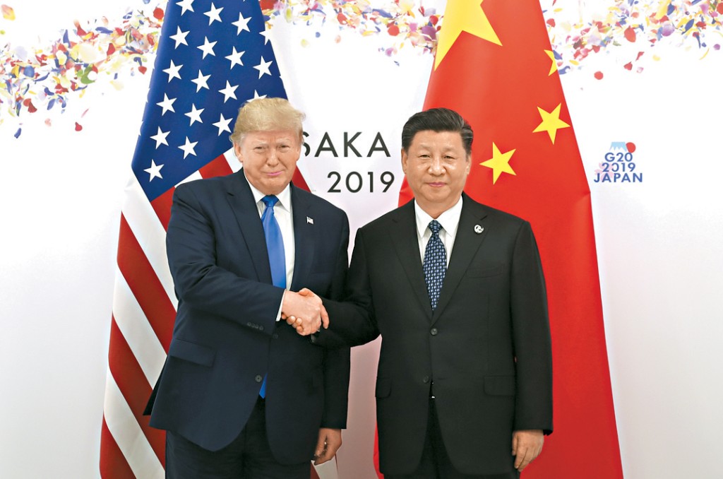 2019年，習近平和特朗普在日本會晤。