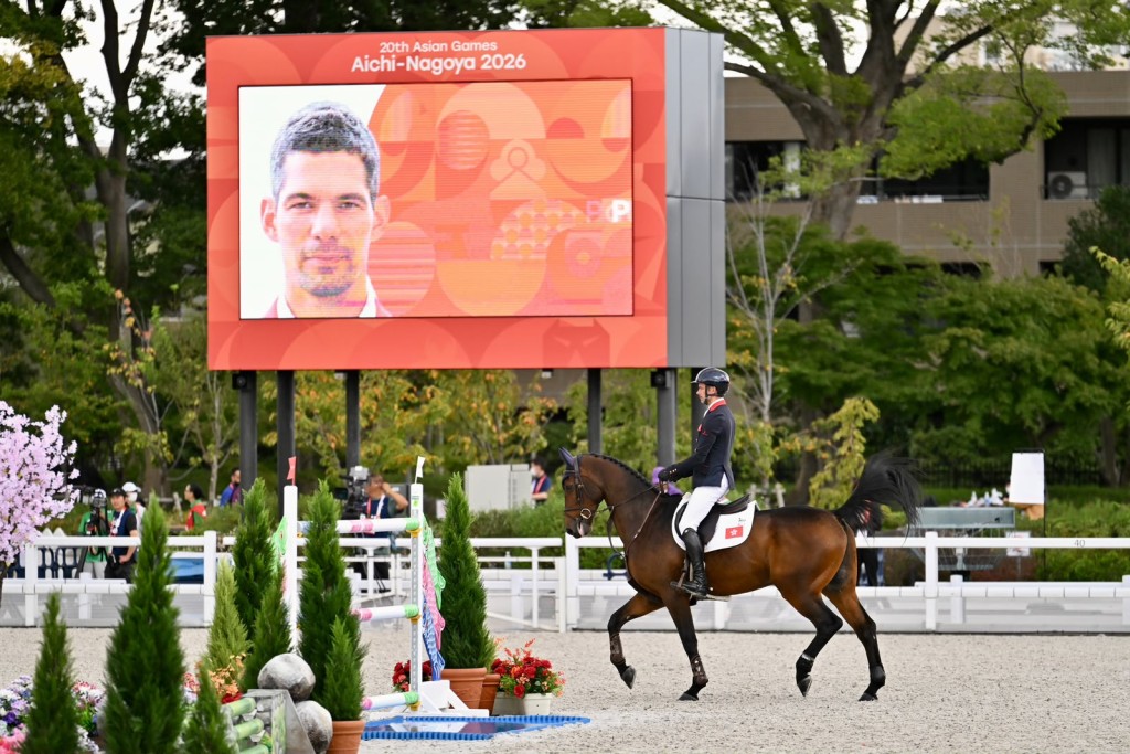 名古屋亞運馬術場地障礙個人賽B組決賽:林立信 - 2026名古屋亞運。劉駿軒攝 名古屋亞運馬術場地障礙個人賽B組決賽:林立信 - 2026名古屋亞運。劉駿軒攝