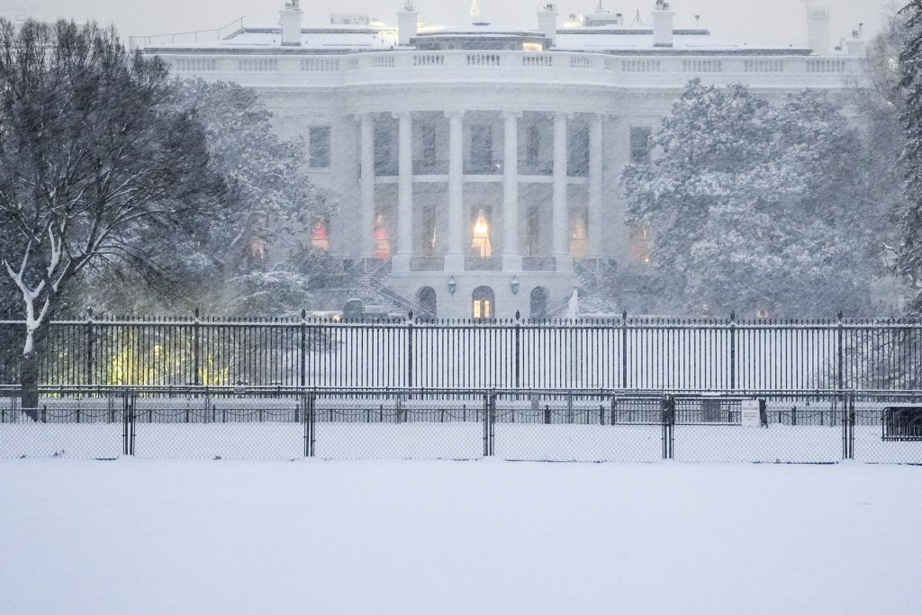 白宮被大雪覆蓋。美聯社