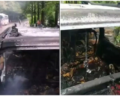 私家車內面目全非。微博