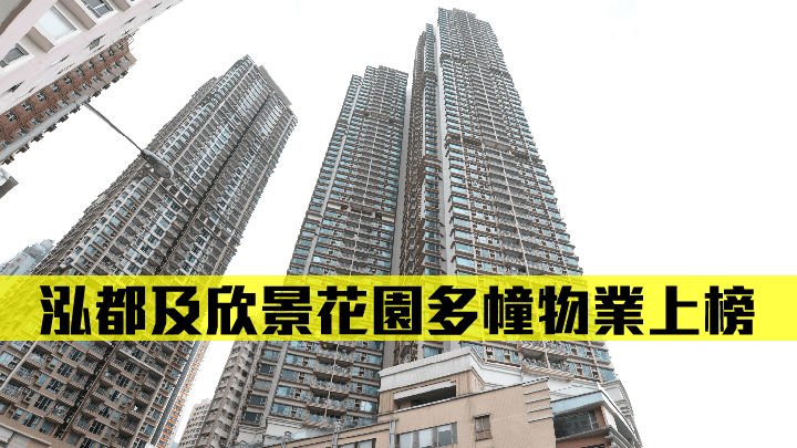 泓都及欣景花園多幢物業上榜。