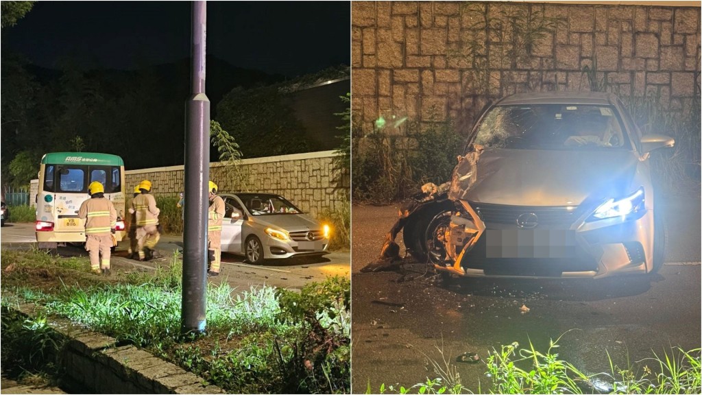大埔汀角路小巴與私家車相撞 5人受傷