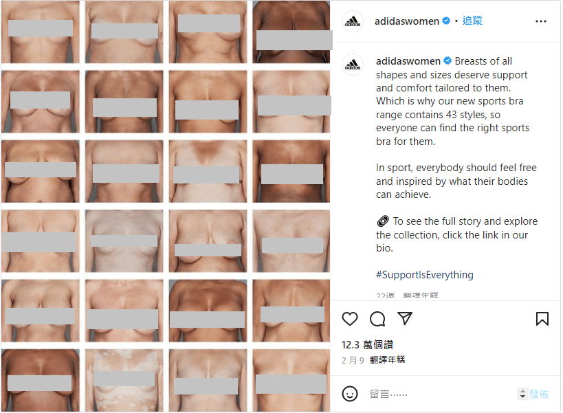  Adidas 官方網頁截圖。