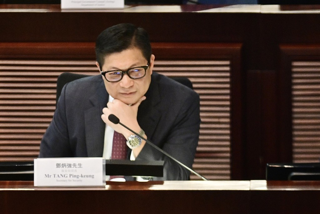 邓炳强连日来出席立法会《维护国家安全条例草案》委员会会议。陈极彰摄