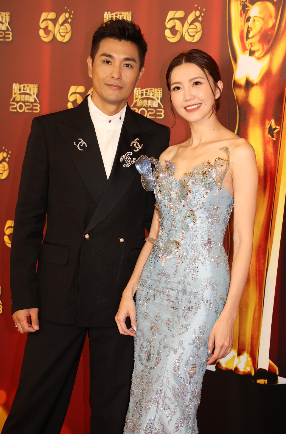 陈展鹏与吴若希昨晚《万千星辉颁奖典礼2023》。