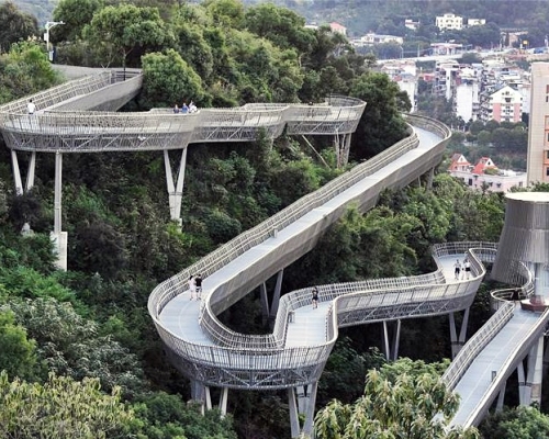 福州市金牛山体育公园后的城市休闲绿道。