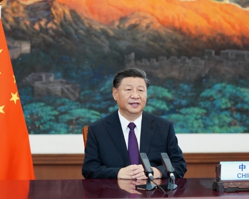 習近平在聯合國成立75週年紀念峰會上發表重要講話。(新華社圖片)