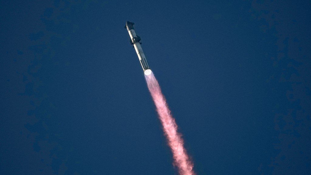 Space X星艦第二次試射升空。 美聯社