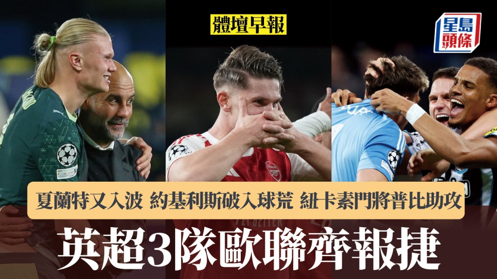 體壇早報｜英超隊歐聯齊報捷 紐卡素門將普比獻助攻 夏蘭特連續12場入球。美聯社