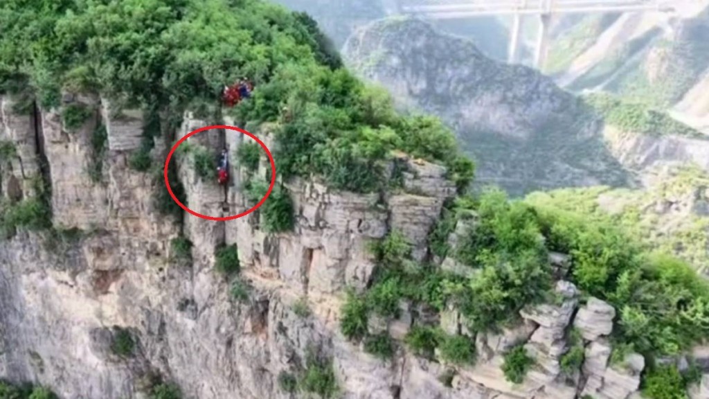 河南驢友墜200米懸崖卡樹杈獲救。