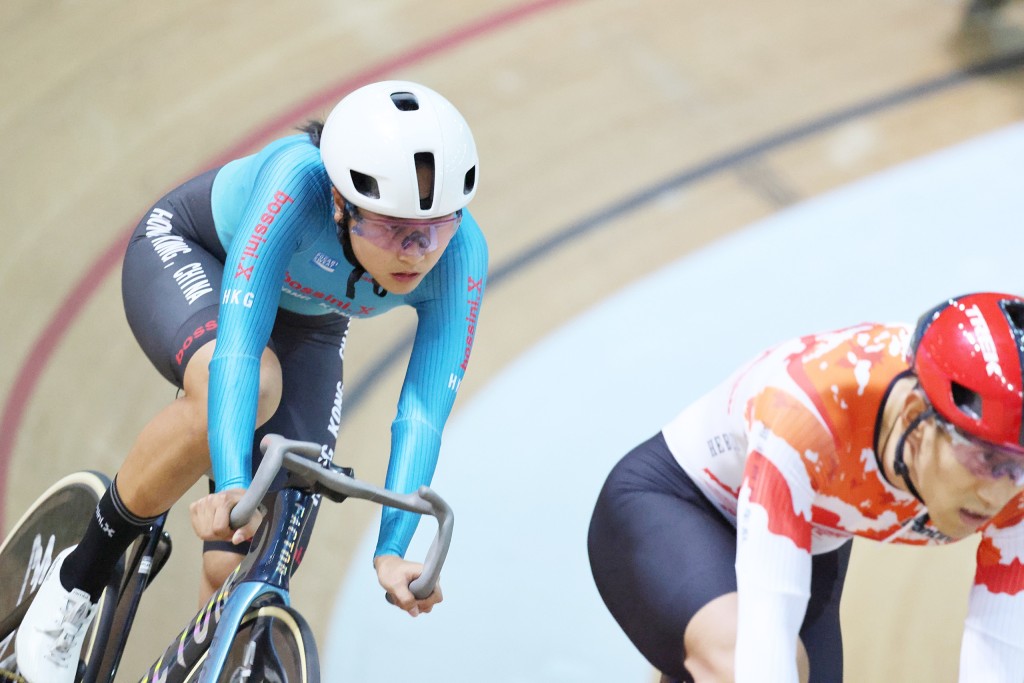 除了香港隊外，也有其他省市的車隊練習，圖為李思穎在公開訓練中。徐嘉華攝